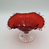 Red blown glass bowl