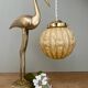 Vintage globe pendant light in pale yellow opaline