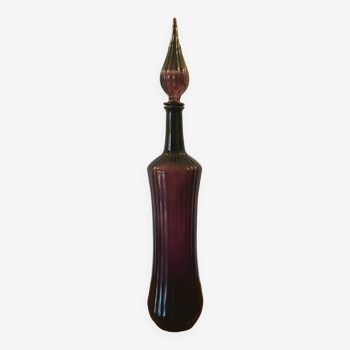 Italian carafe bottle in blown glass