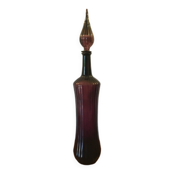 Bouteille carafe italienne en verre souffé