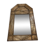 Miroir en métal argenté et laiton