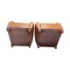 French Art Deco Style Leather Club Armchairs, 1950/60s