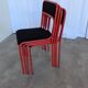 Set of 6 red & black metal chair: space age stackable dining chair baša