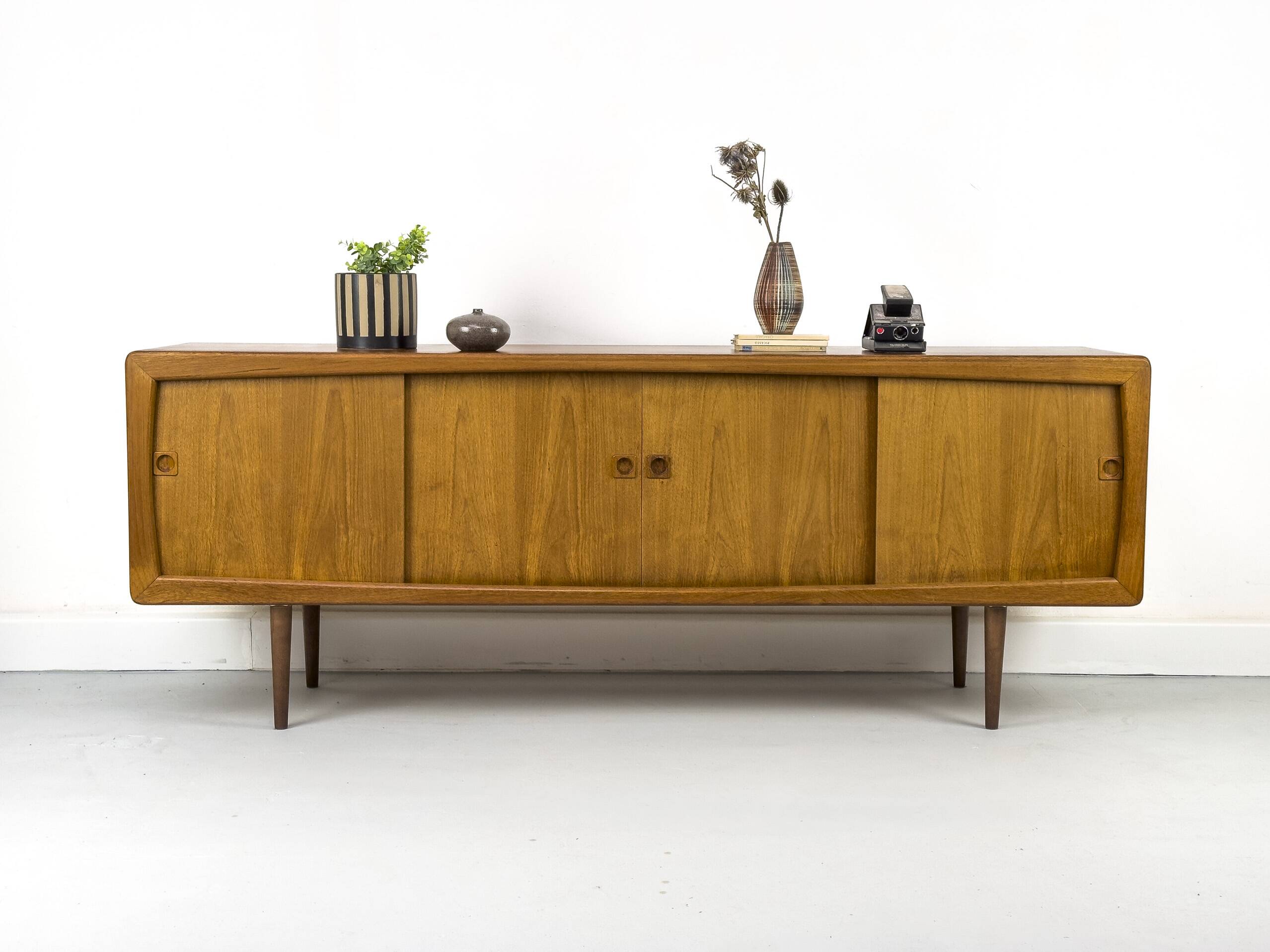 Vintage Teak Sideboard with Drawers and Sliding Doors, 1960s