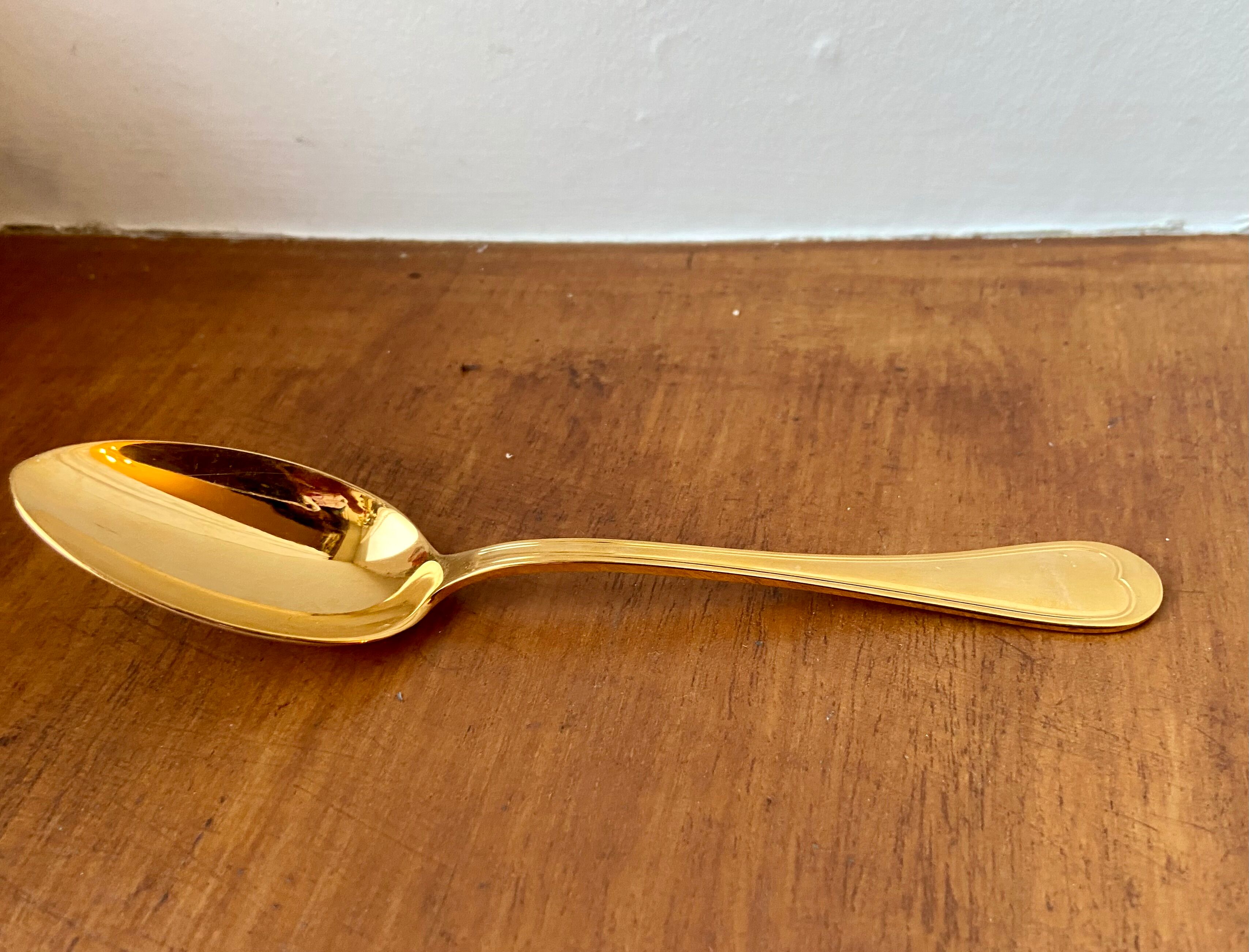 Twelve Golden Metal Coffee Spoons