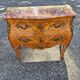 Louis XV style jump commode with marquetry and marble decoration.