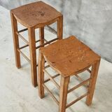 Luterma set of vintage stools, side tables and plant tables