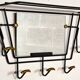 Black and gold brass wall-mounted coat rack / hat rack, 1950s