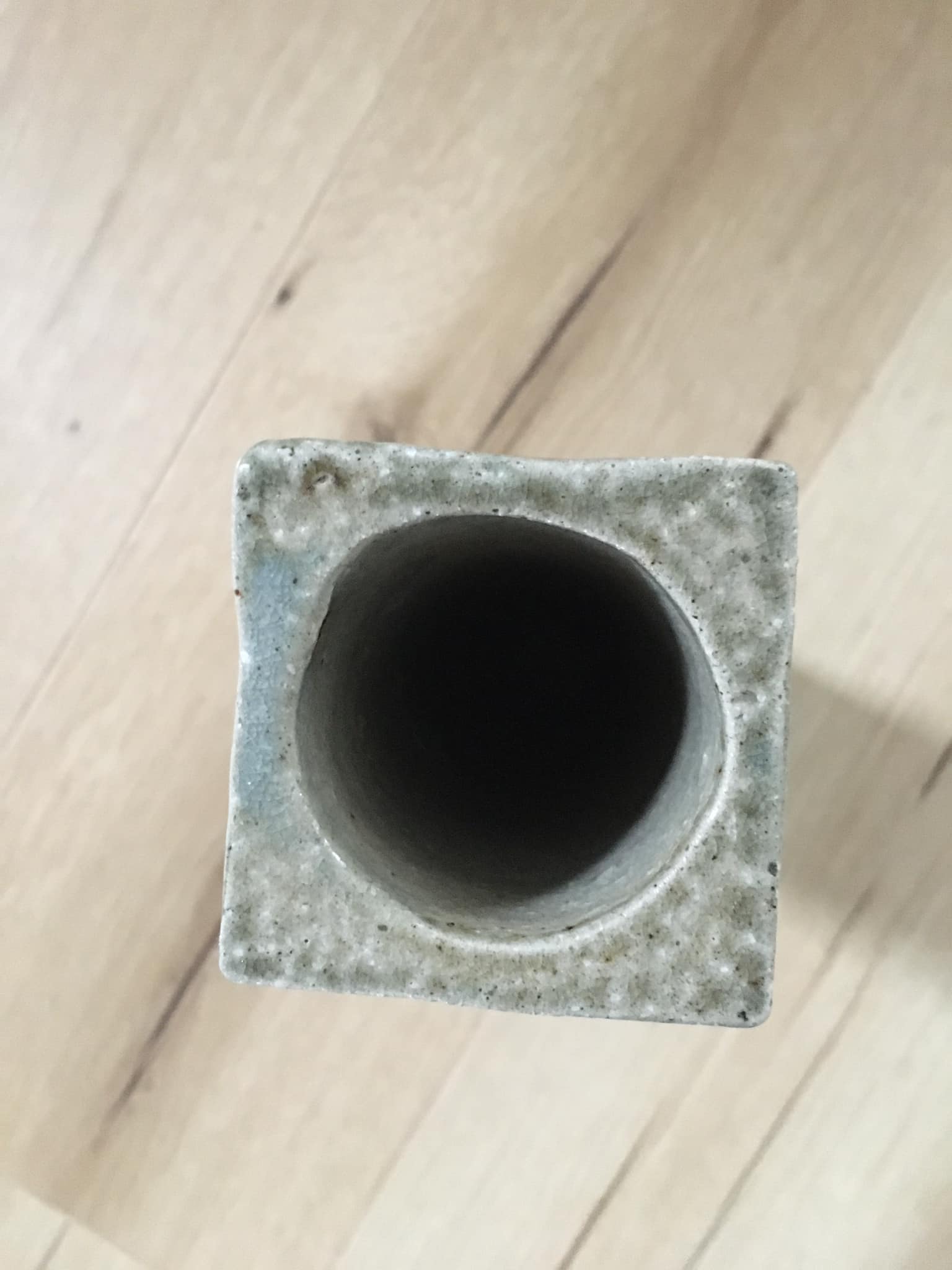 Stoneware soliflore vase signed Jean Claude Monange, "Marguerite" motif