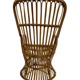 Ensemble de deux fauteuils en rotin du milieu du siècle par Bonacina 1950 Design