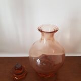 Vintage pink glass liqueur carafe