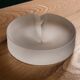 Empty ashtray pocket modernist design in satin molded pressed glass