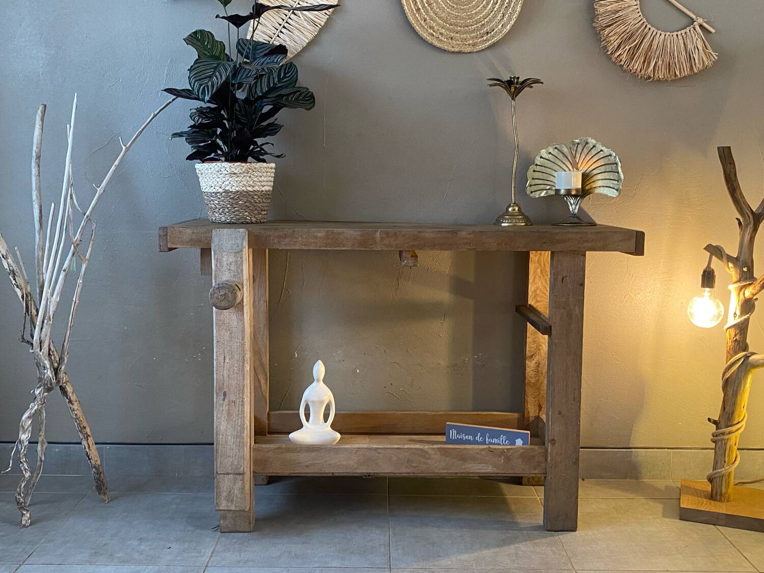Vintage wooden workbench