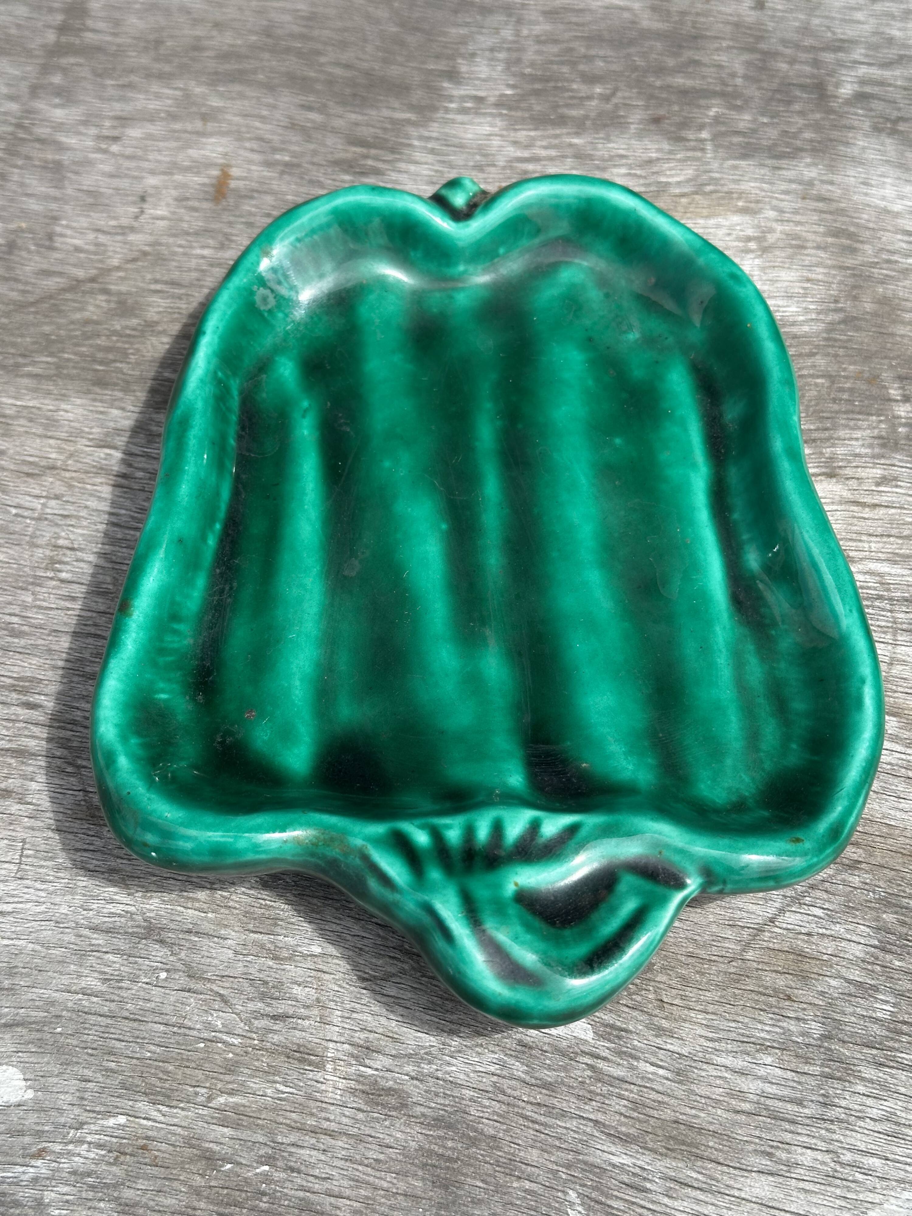 1950s Pepper-Shaped Butter Dish, Signed Vallauris