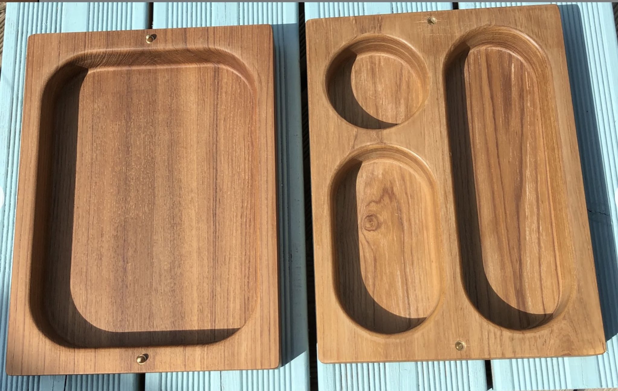 Massive Danish-made teak box 60s without hinges