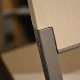 Set of 4 vintage metal and wood chairs from the 1990s.