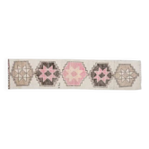 Tapis en laine turc Oushak vintage rose et marron