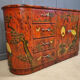 Vintage red chinoiserie cabinet, 1970s