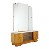 Buffet surmonté d'un miroir triptyque par Jindřich Halabala, Tchécoslovaquie, 1950