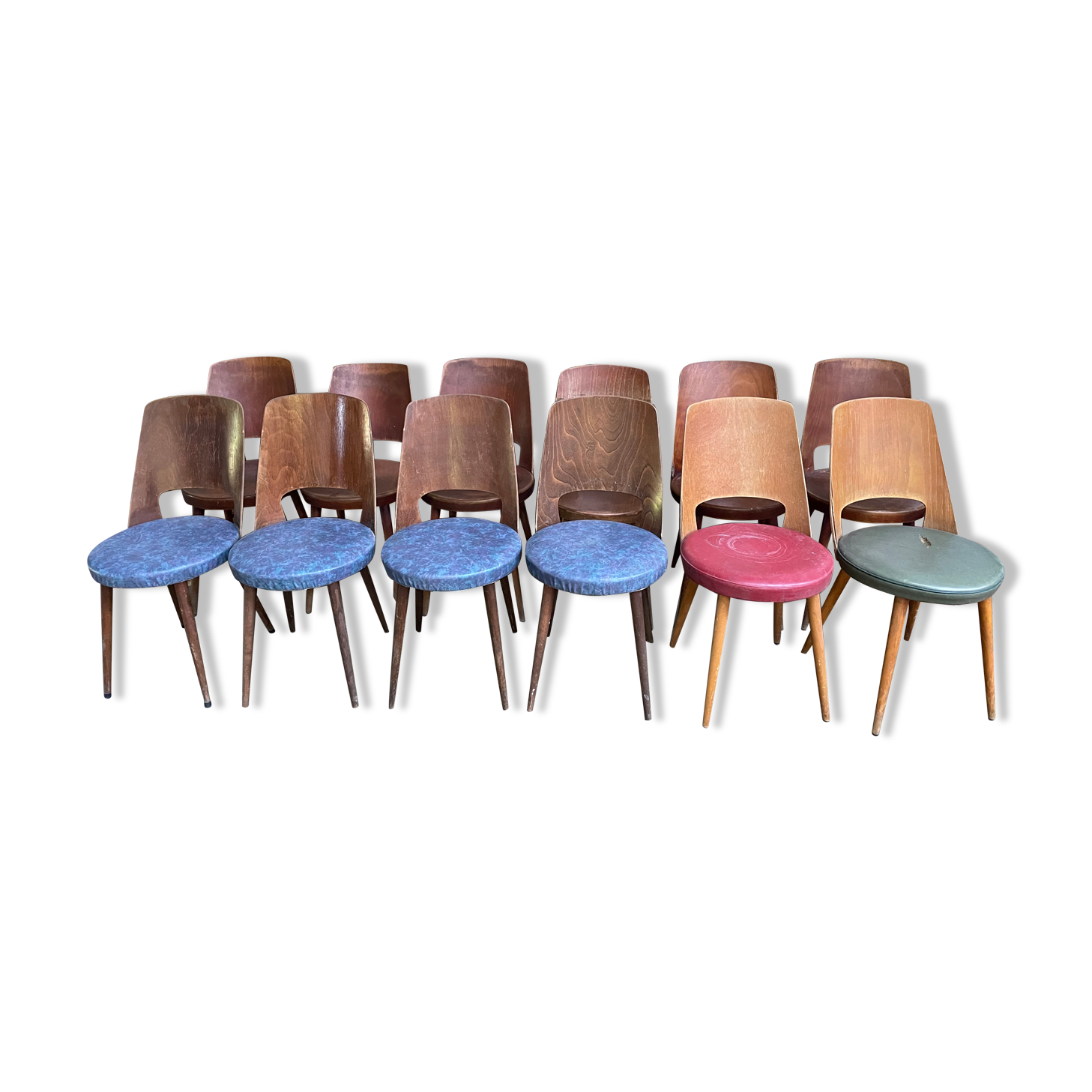 Suite of 12 chairs bistro Bauman "Mondor"