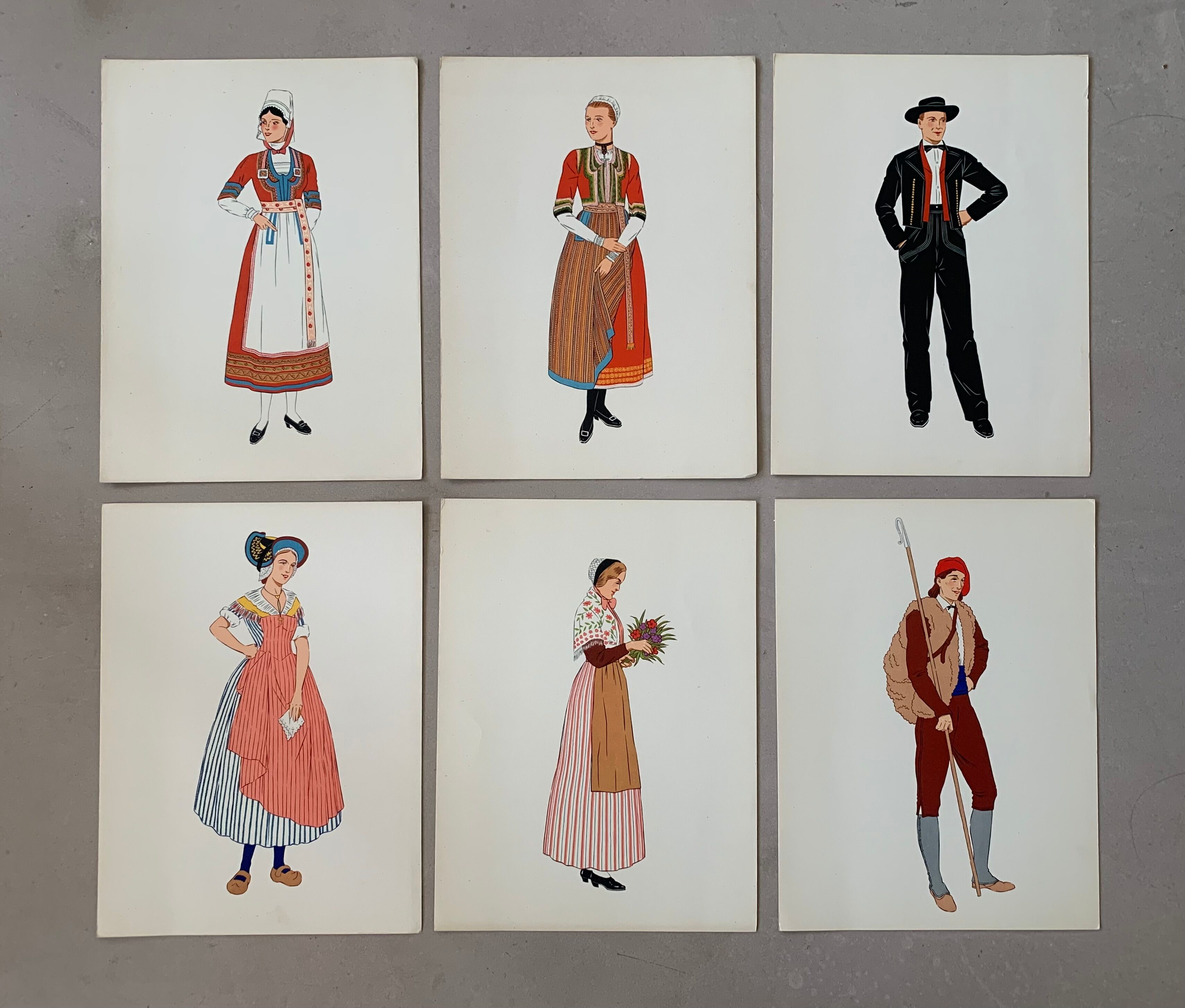 Lithograph national costumes - the Alsatian