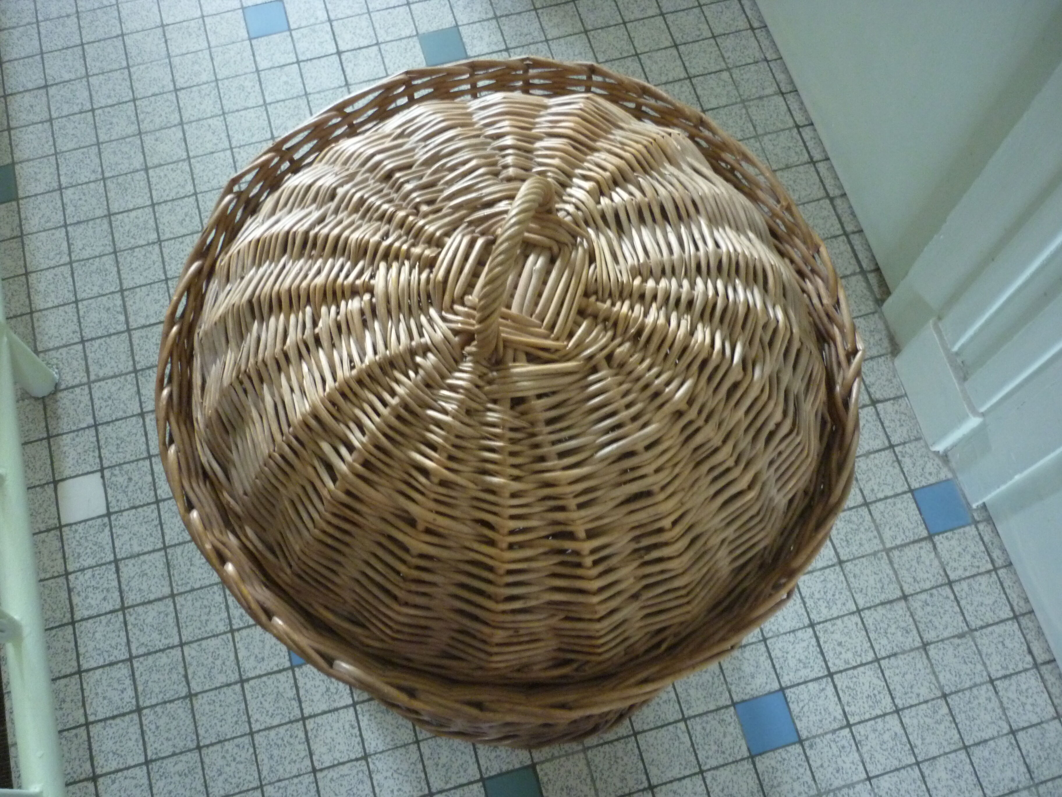 Vintage wicker laundry basket