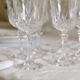 Set of 6 mid-century French crystal wine glasses