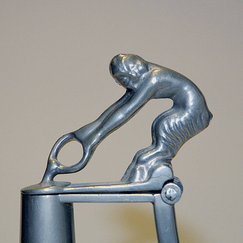 Pewter jug with a faun lid top by GAB Tenn, Sweden 1933