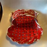 Red woven ceramic basket