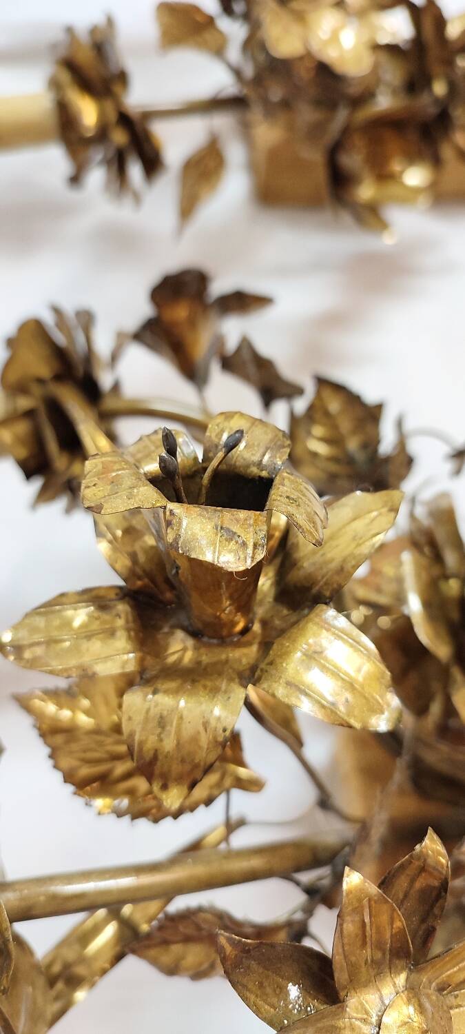 Pair of brass appliques. France, 1960s.