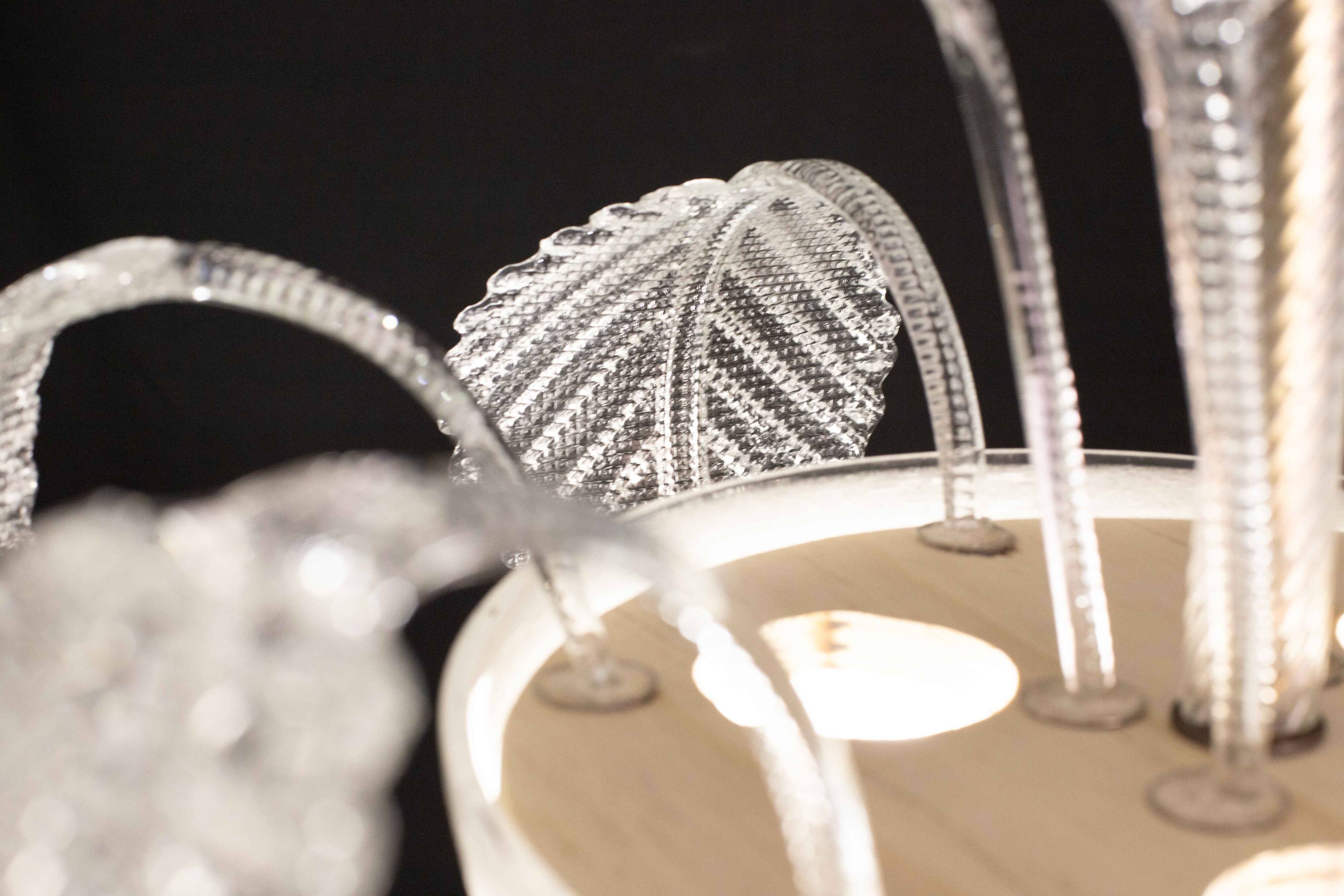 Luxury Barovier & Toso Chandelier, Murano Pulegoso Glass, 1950s