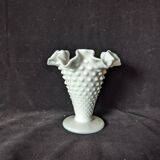 Fenton vase in white opaline