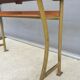 Console desk wood metal vintage curved metal base
