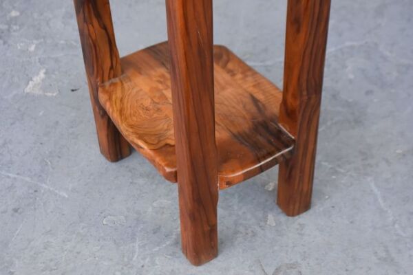 Tabouret de bar forme libre brutalisme en olivier