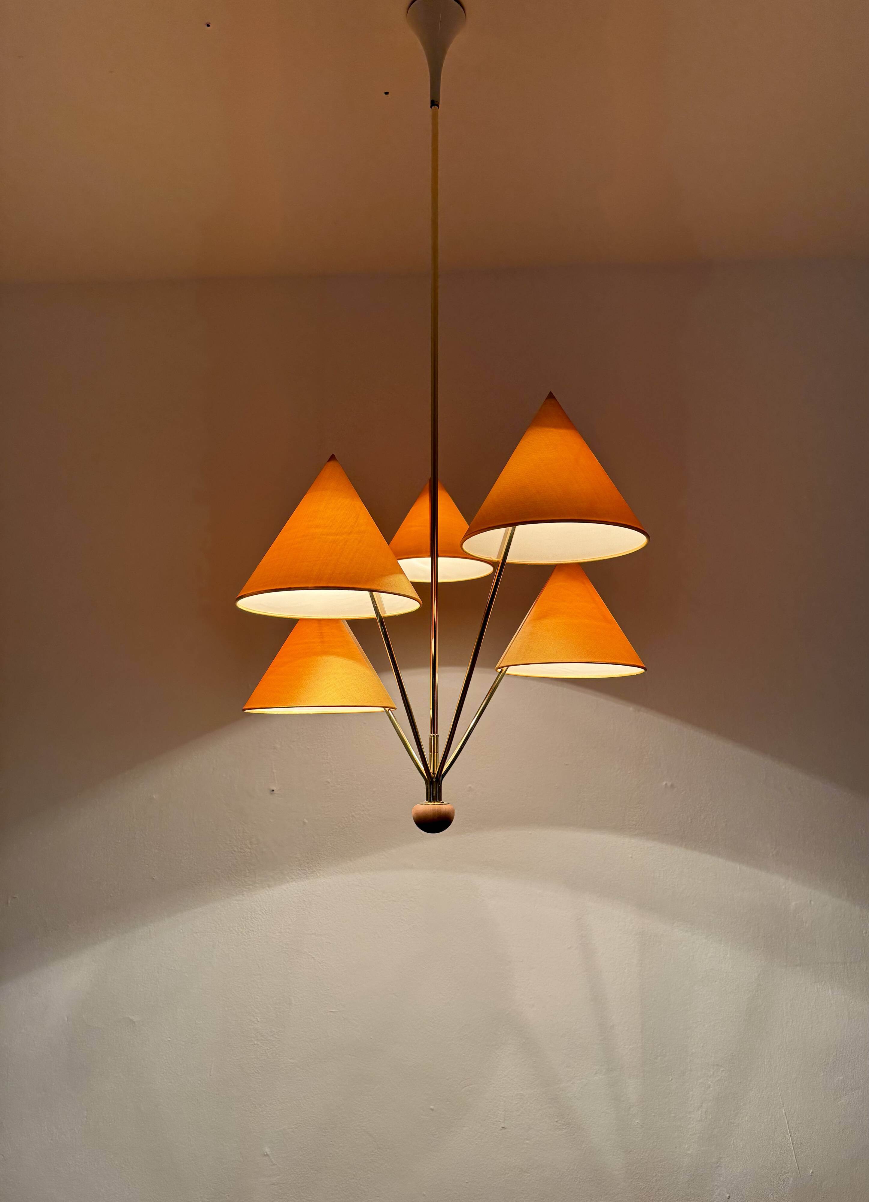 Beautiful Brass Chandelier by Rupert Nikoll