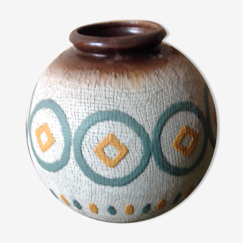 L. Dage cracked ceramic vase