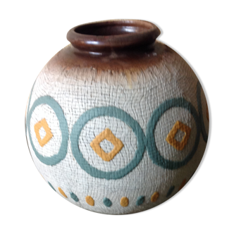 L. Dage cracked ceramic vase