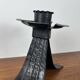 Vintage black wrought iron candle holder. 1960s/70s