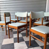 Set of 10 Baumann chairs in aqua green