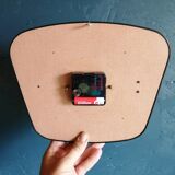 Vintage formica clock silent wall clock "Jaz pale yellow"