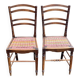 Two 19th-century carved chairs in solid wood and woven rope