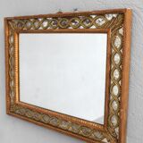 1940 style mirror in open gilded wood