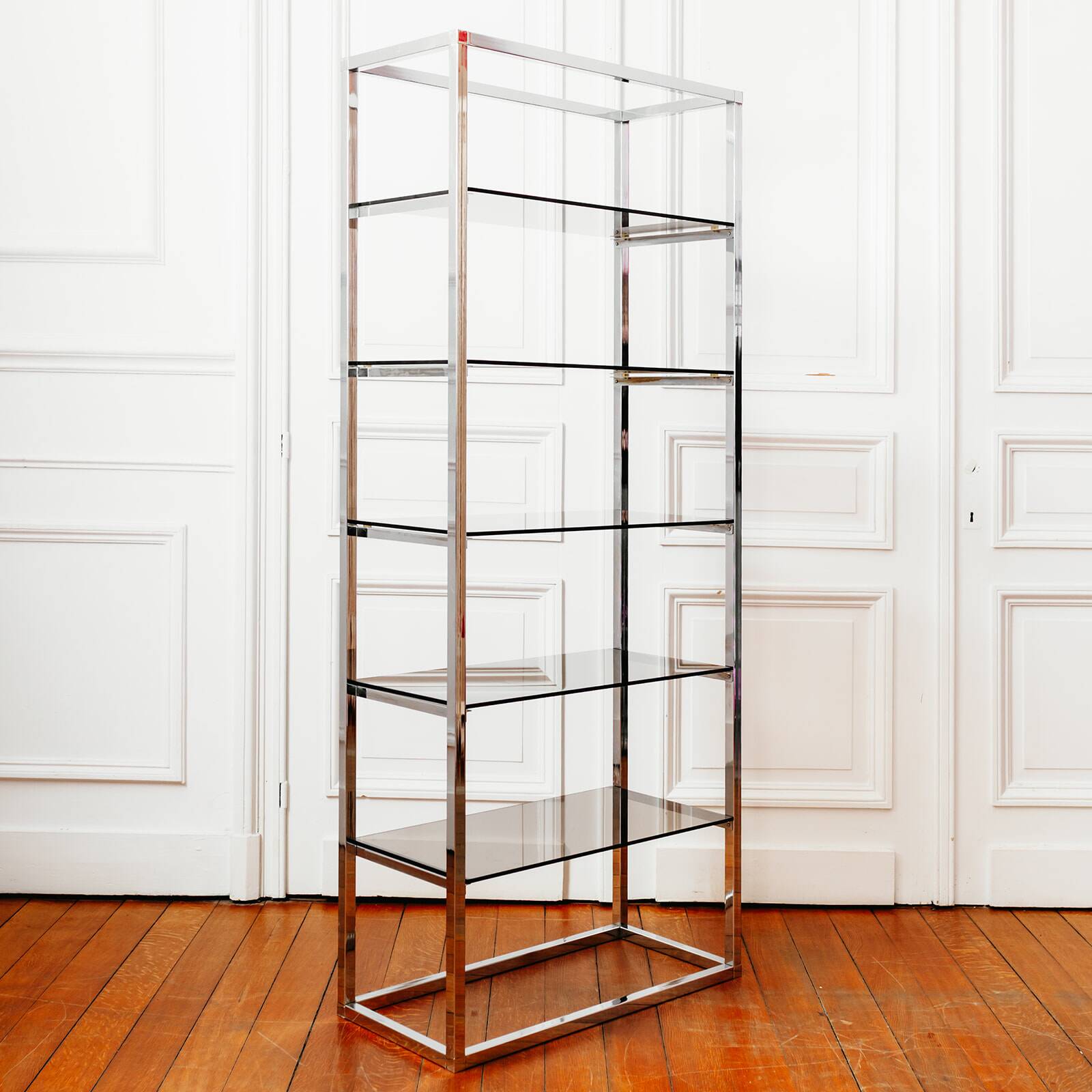 Vintage 1970s chrome shelf