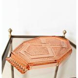 Plateau en verre rose Art Déco