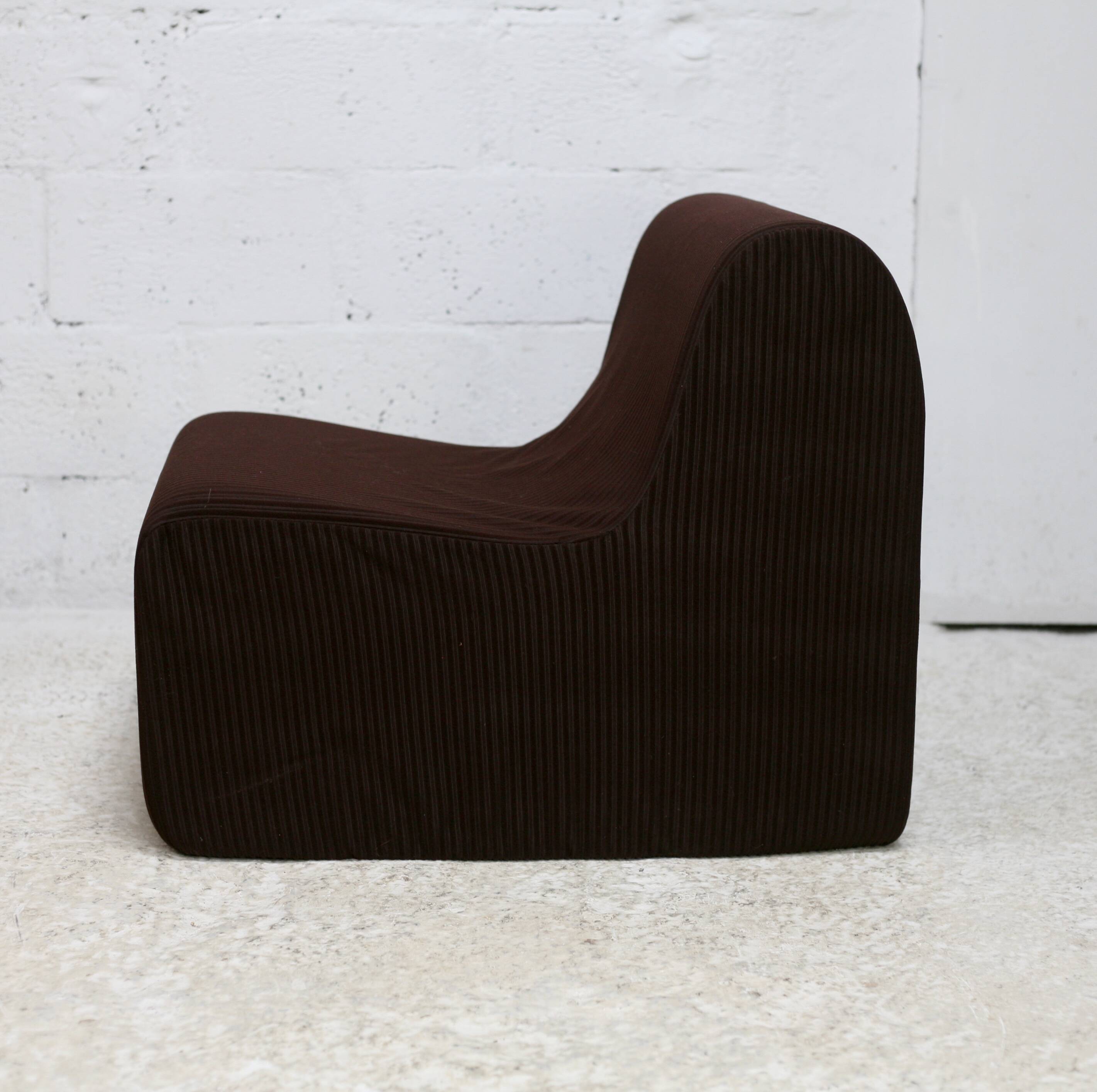 Chair, foam and velvet. Circa 1970