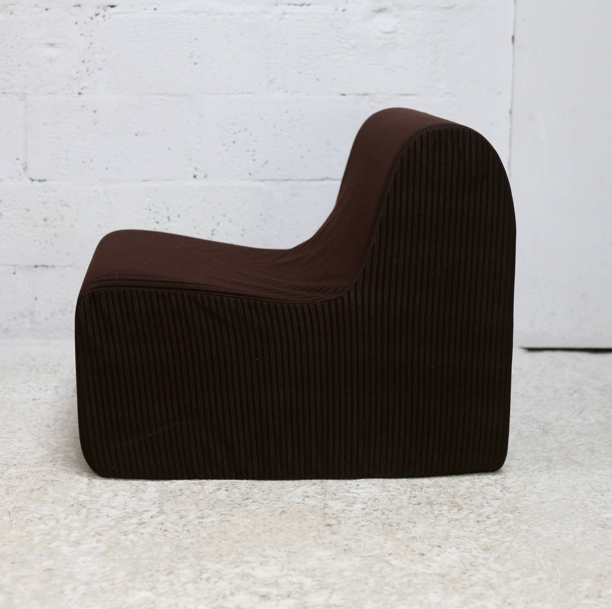 Chair, foam and velvet. Circa 1970