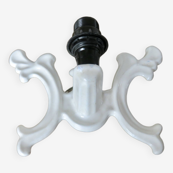 White enameled cast iron wall light from the 30s and 40s