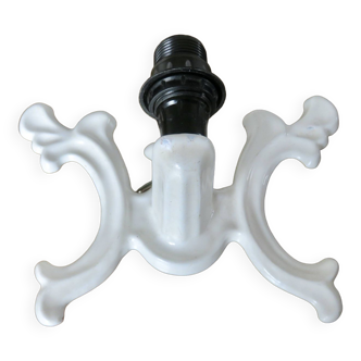 White enameled cast iron wall light from the 30s and 40s