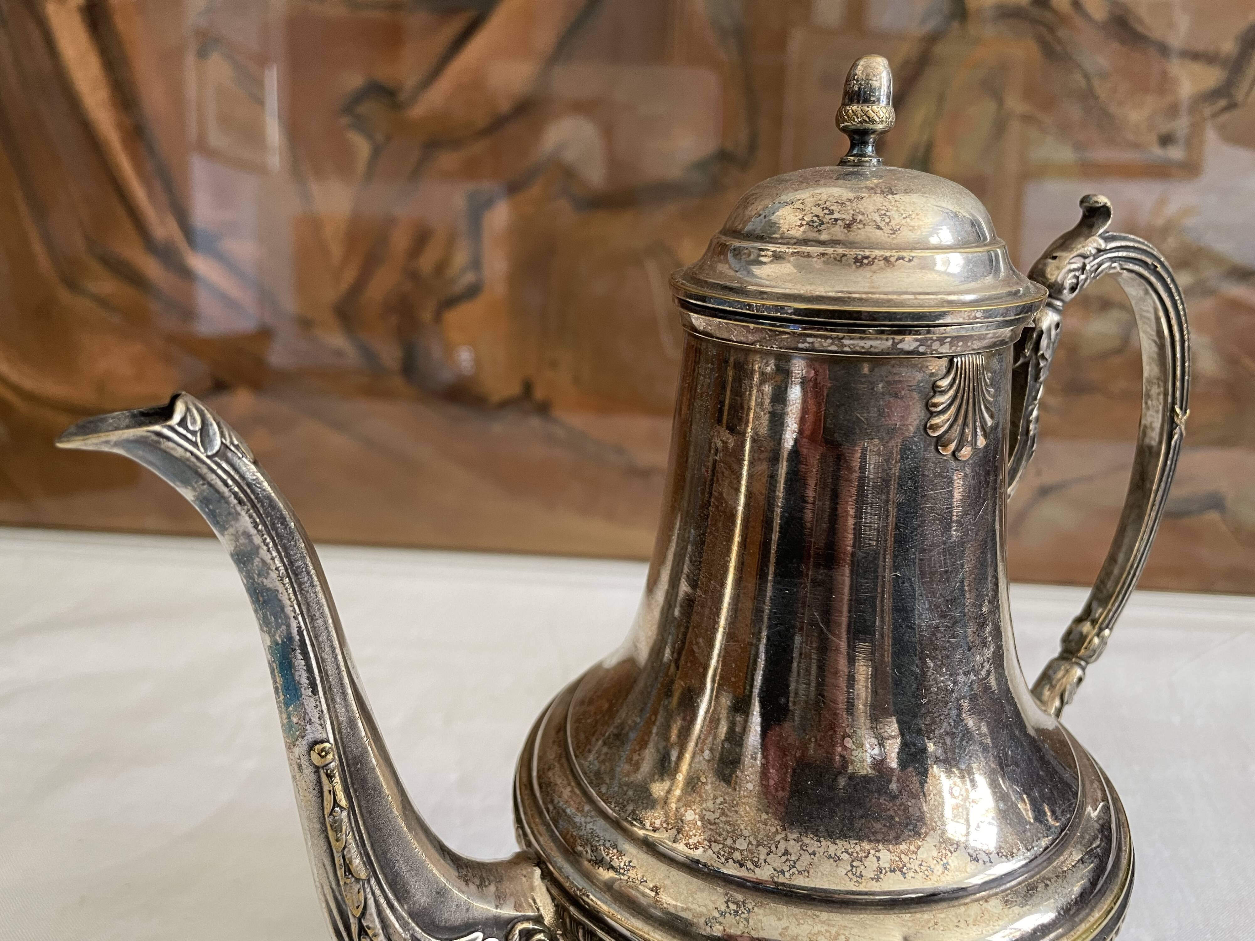 Silver metal coffee maker