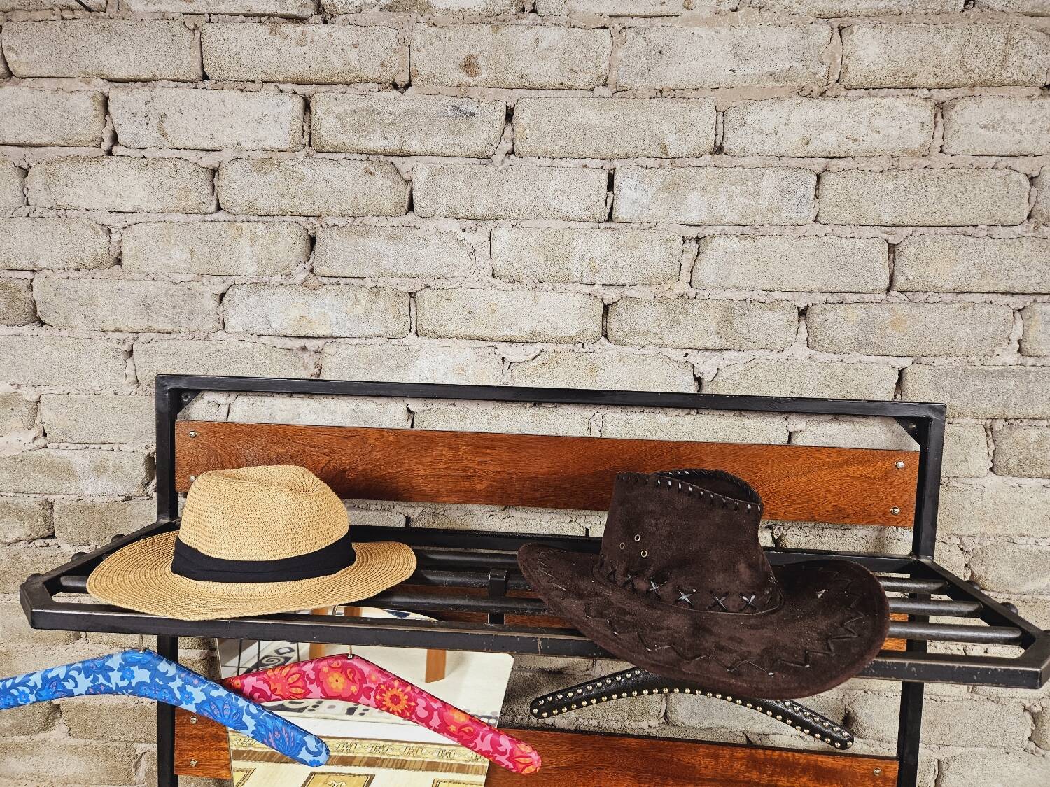 Coat rack, Scandinavian wall-mounted cloakroom in teak year 1970